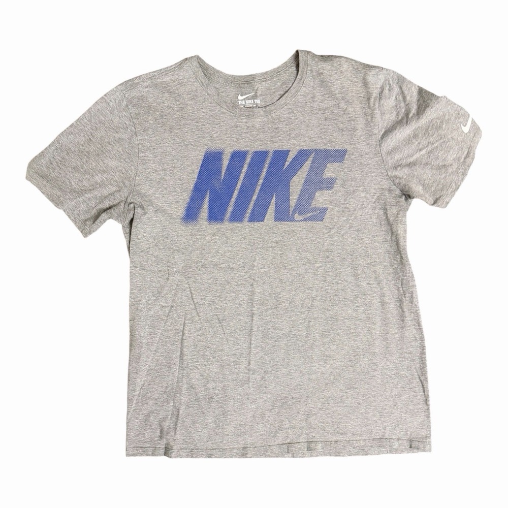 Time The Nike Tee Gray Graphic Logo Men's Large Athletic Casual